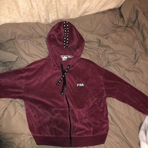 Maroon zip up from pink